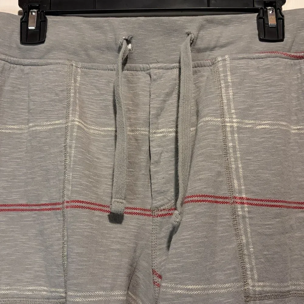 J.Crew- Knit Goods Men’s Grey Red Striped Pajama Pants Drawstring- Size XL